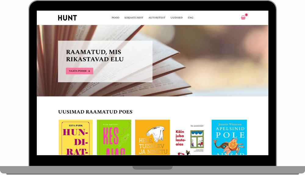 Kirjastus Hunt koduleht Kirjastus Hunt koduleht laptopis